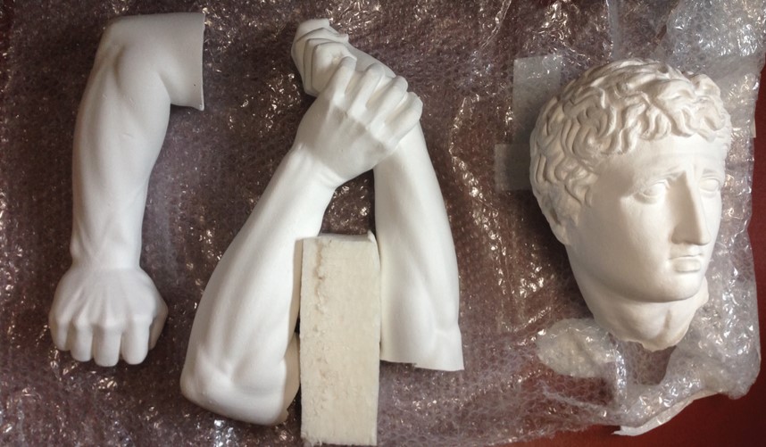 Ein Kopf und drei Unterarme